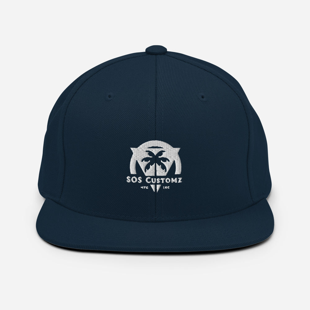 Navy Palm Tree Snapback Hat