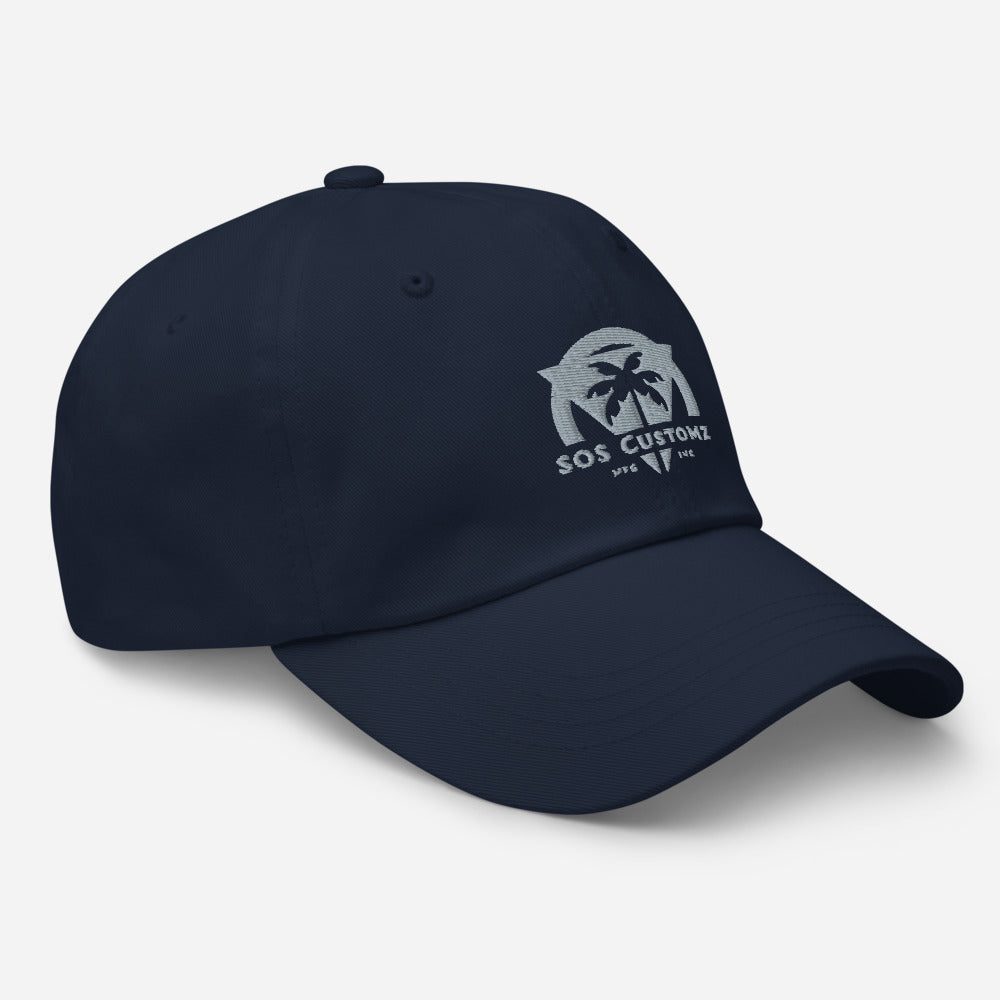 Navy Palm Tree Dad Hat